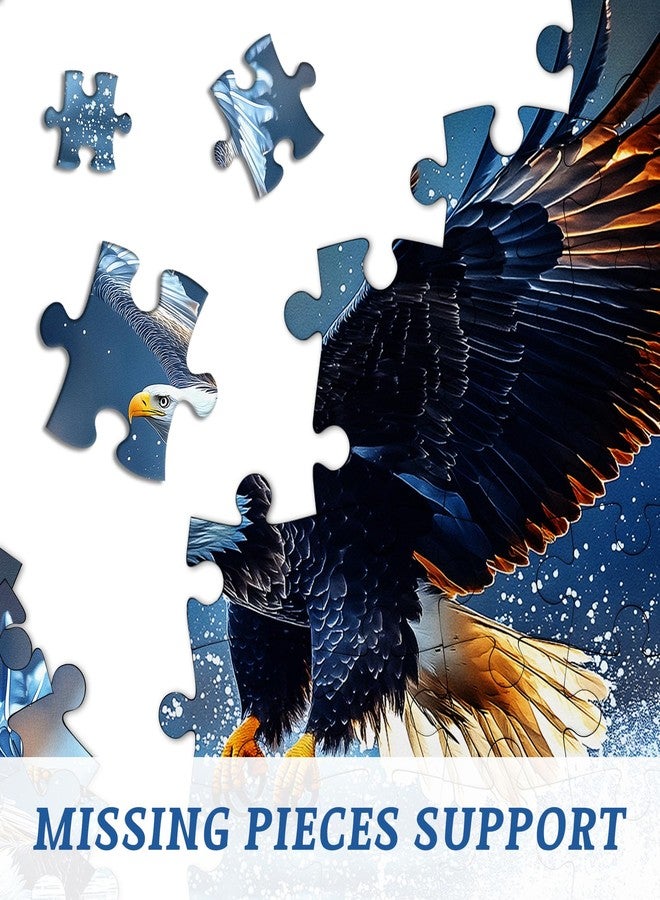 PICKFORU Majestic Eagle Puzzles for Adults 1000 Pieces, PICKFORU Difficult Bird Puzzle Lake, Challenging Impossible Nature Animal Theme as Wall Art - Image 4